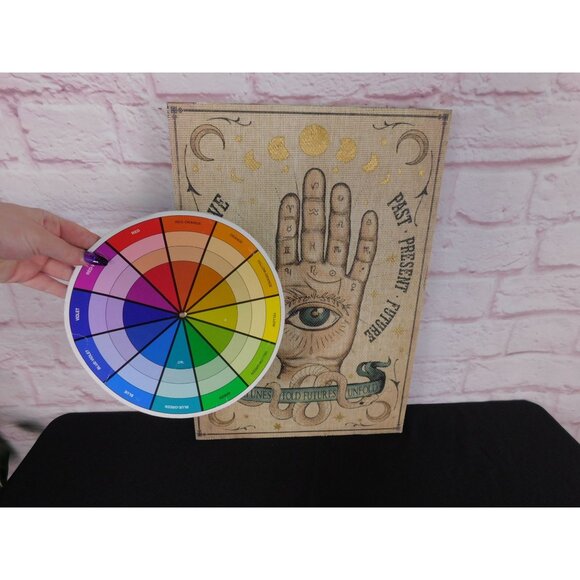 New Palmistry Wood & Canvas Wall Art 19x13 Hand Fortune Occult Witchy Decor - Picture 12 of 12